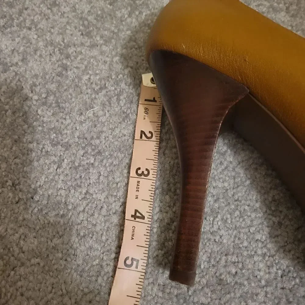 Micheal Kors Camel colored open toe heels